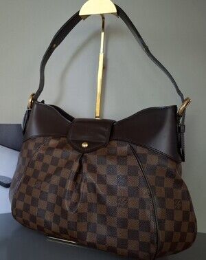 Louise Vuitton Brown Damier Eben Builted Shoulder Purse